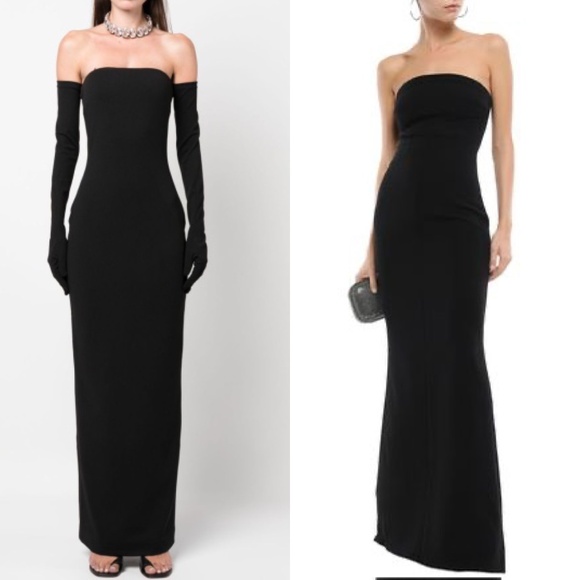 Safiyaa soshin stretch crepe long strapless dress FINAL PRICE - Picture 1 of 9